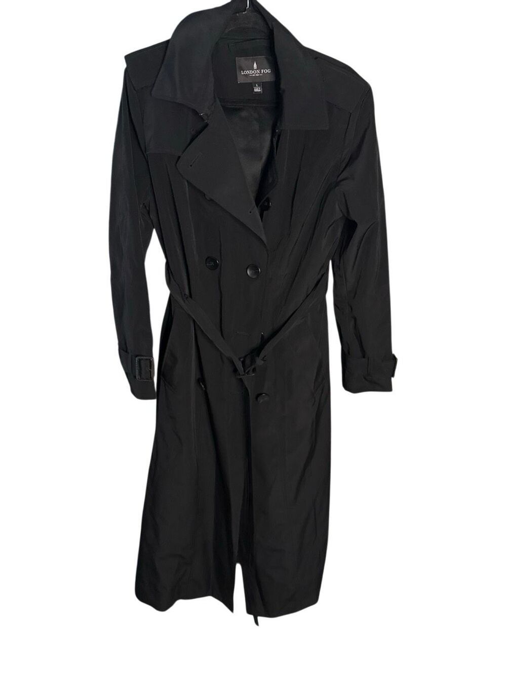 London Fog Double Breasted Belted Trench Coat Women’s Size Large
